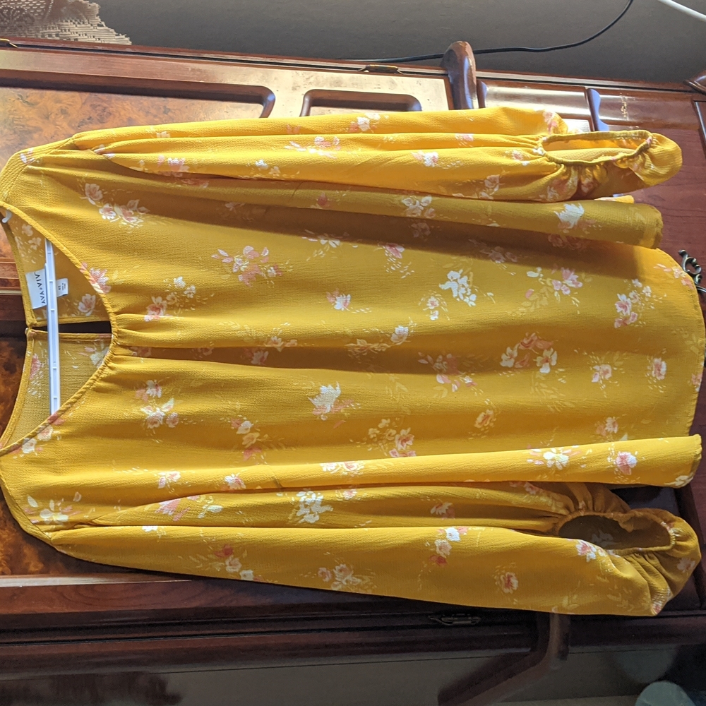 Mustard long sleeve blouse